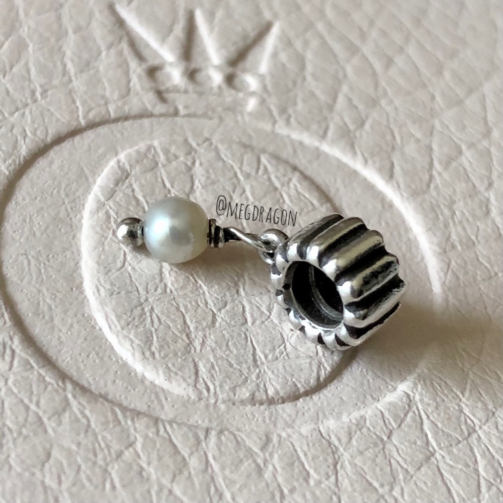 RETIRED Pandora Pearl Birthstone Dangle Charm
